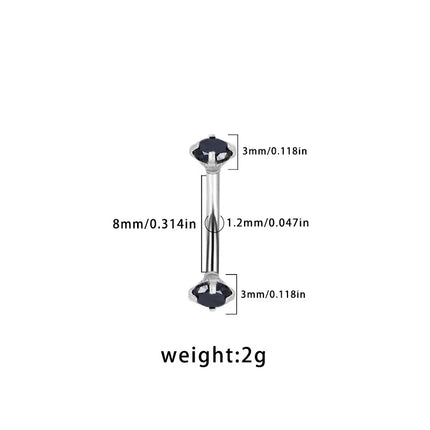 Fashionable Girl 1PC Stainless Steel Minimalist Basic Style Daily Black Devil Hot Girl Eyebrow Stud Piercing Accessory Jewelry