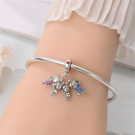 Original 925 Sterling Silver Charms Beads Cute Mushroom Unicorn Love Wings Pearl Charm for Bracelet Pendant Woman Girl Jewelry