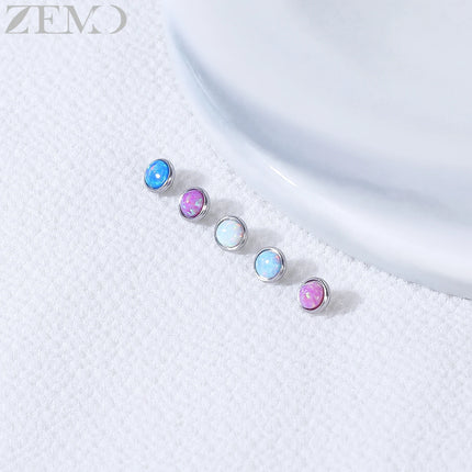 ZEMO 1 Piece 16G Stainless Steel Dermal Anchor Top 3MM/4MM Colorful CZ Crystal Micro Skin Diver Piercings Surface Body Piercing