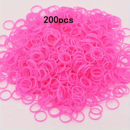 200pcs Rubber Loom Bands DIY Bracelets Wristband Silicone Rubber Hairbands Craft Kit Toys Birthday Christmas Gift Party Supplies