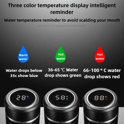 500ML Temperature Display Thermos Cup Stainless Steel Divided Thermos Bottle Outdoor Vacuum Insulated Cup Father's Day Gift