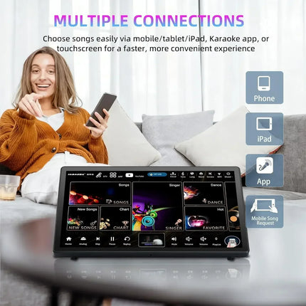 InAndOn K90MAX karaoke machine 15.6 inches Touchscreen 2 microphones 650000 songs high quality bluetooth portable