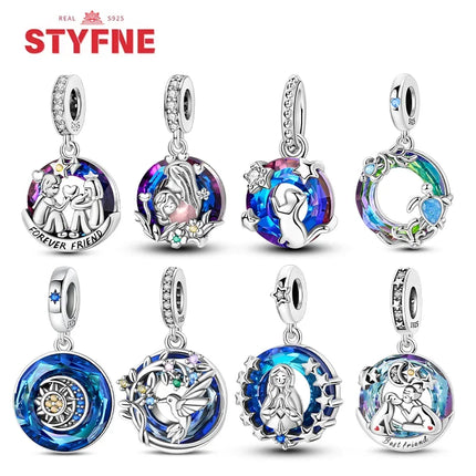 Real Silver S925 Beads Forever Friend Love Star Charms Fit Original Bracelet DIY Bead for Women Jewelry Fine Gift Original