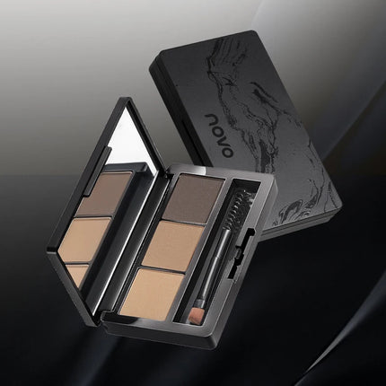 3-Color Eyebrow Powder Palette Set with Applicator Brush, Waterproof and Sweat-Resistant Eyebrow Powder, Long-Lasting