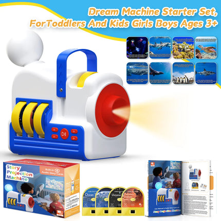 Story Projector for Kids 4K HD Kids Story Projector With 32 Stories 2-in-1 Night Light and Story Projection with Audio Narration