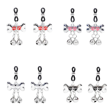 Puppy Bone Bell Nipple Clamps Sexy Adjustable Women's Nipple Clamps for Breast SM Small Bells Adult Novelty Flirting and Teasing