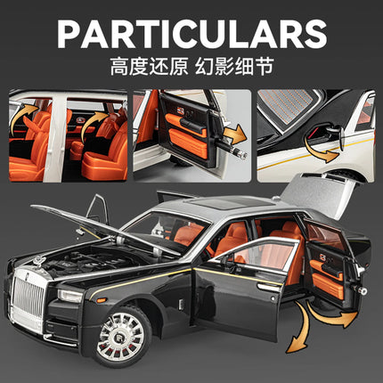 1:18 Phantom Diecast Toy Cars Model Simulated Pull Back Limousine Zinc Alloy Metal Toy Car Gifts Collection