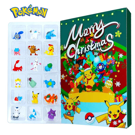 Pokemon Figure Advent Calendar Gift Box mini Pikachu Character Bulbasaur Christmas Toy Gifts Collection Desktop Model Toy
