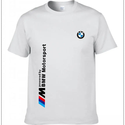 BMW Official Summer Short-sleeved T-shirt Car Classic Simple Logo Men's Women's Clothing Printing Pure Cotton Fashion High-end