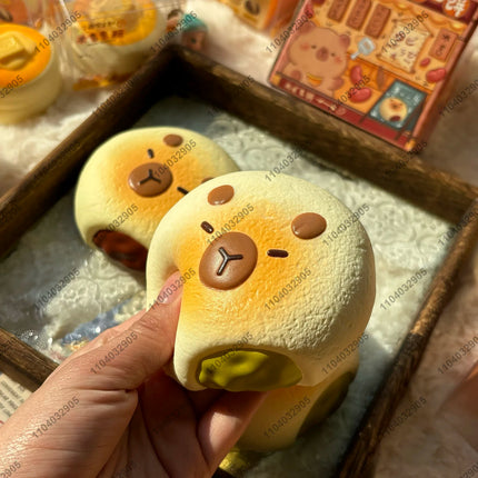 Mousse Cake Squishy Toy Slow Rising Brown Sugar Mousse Square Cake Slow Rebound Squeeze Toy Anti Stress Release Hand Relax Gift