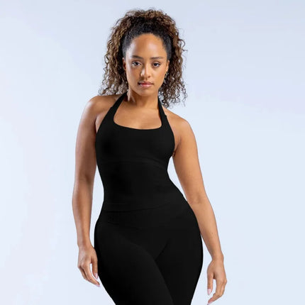 European and American Tight Seamless Yoga Backless Hanging Neck Sports Vest Shaping Vest Comfortable Breathable Beautiful Vest