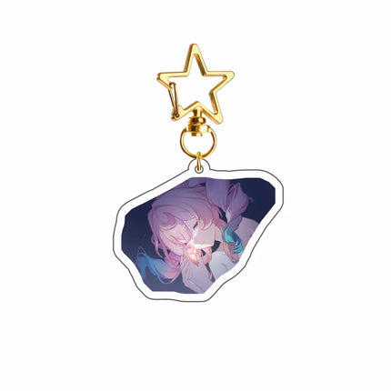 Game Honkai Star Acrylic Keychains Stand Cyrene DanHeng Evernight Cerydra Castorice Phainon Figure Pendant Car Key Chain Gifts