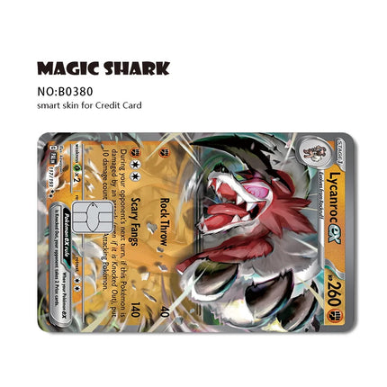 Magic Shark Tyranitar Pawmot Clefable Pokemons Slowking Victini Ex Soft PVC No Fade Skin Sticker for Credit Debit Metro Card