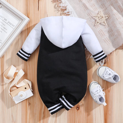IURNXB Newborn Baby Romper Hooded Sweatshirt Boys Girls Long Sleeve Onesie Infant Outfit Clothes Fall Spring Jumpsuits 0-18M