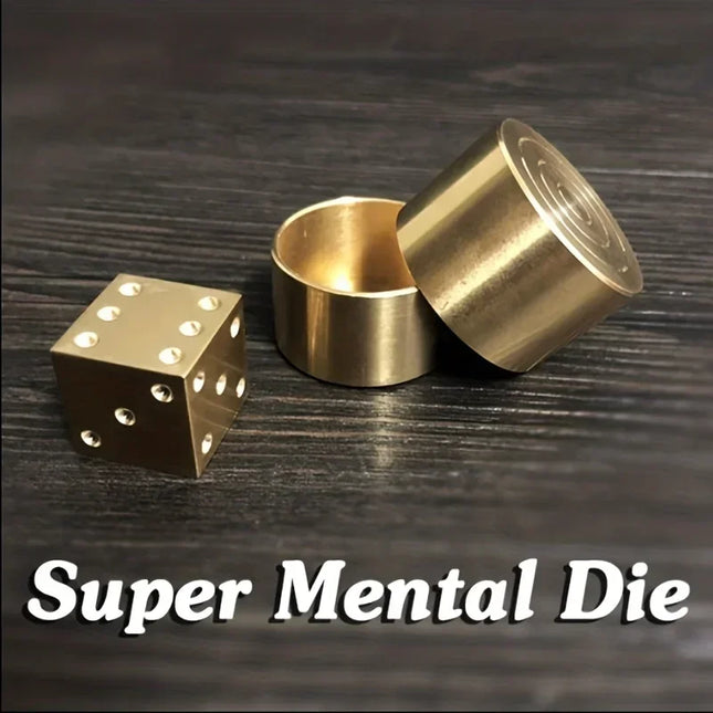 Super Mental Die (Brass) Magic Tricks Magician Close Up Illusions Gimmick Prop Metalism Classic Toys Dice Number Prediction Magic