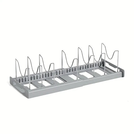 Expandable Pot Organizer Rack, Adjustable Divider for Kitchen Cabinet, Multi-Purpose Storage for Pots & Pans