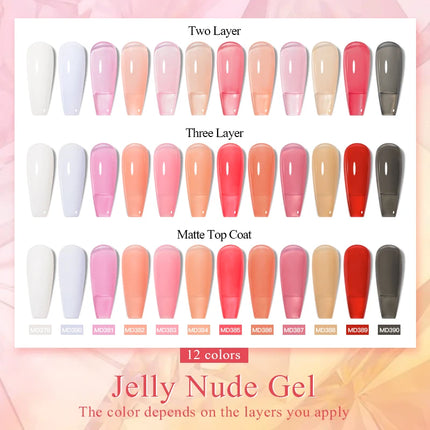 8ml Jelly Milky White Gel Nail Polish Translucent Pure Color UV Gel Polish Semi Permanent Soak Off Varnish Manicure Nail Art DIY