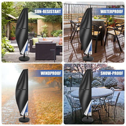 Outdoor Cantilever Umbrella Cover Waterproof Patio Parasol Cover Banana Straight Style All-Season Parasol Umbrella Protection