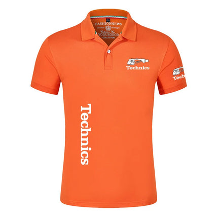 2025 Summer Men's Technics DJ Logo Print Popular High-Quality Lapel Collar Design Solid Color Comfortable Breathable Polo Shirt