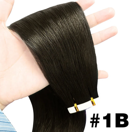 Real Human Hair Straight Tape In Extensions Double Sided For Skin Weft Tape In Hair Extensions 20Pcs Seamless Hair Extensions