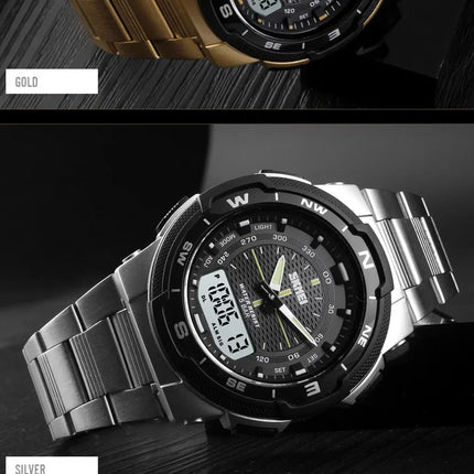 SKMEI 1370 Luxury Full Steel Business Waterproof Watch Relogio Masculino Watch Men Fashion Sport Quartz Clock Mens Watches