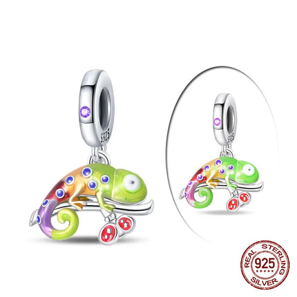 Hot Original 100% 925 Sterling Silver Chameleon Beads Firefly Charms Fit Original Bracelet DIY Jewelry Making Women's Gift