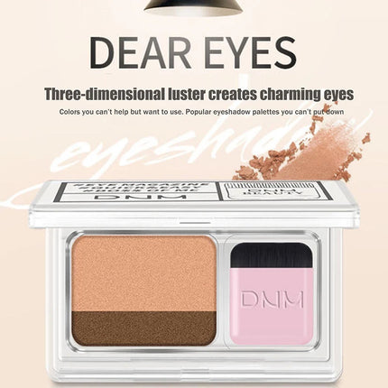 1Pc DNM Professional Women's Cosmetics Two-color Matte Lazy Eye Shadow Double Small Box Easy Carry Eyeshadow Tray for Makeup