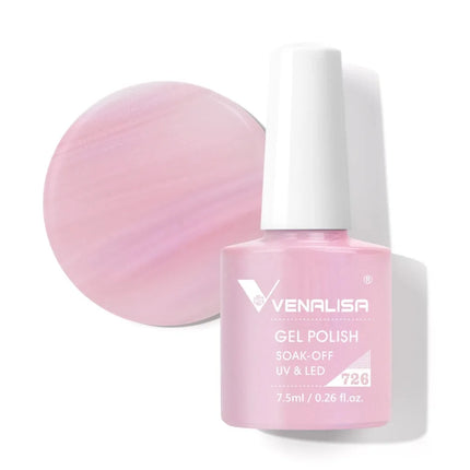 Venalisa 7.5ml Gel Nail Polish, White Cap, Glass Formula, No Wipe Top Coat, UV LED Soak-Off Glitter Color Nail Lacquer
