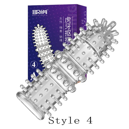 G Spot Finger Sleeve Massage Condoms Adult Toys for Women Masturbation Large Particles Flirting Sex Toys juguetes para adultos