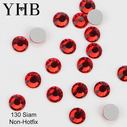 YHB 101-133Cold Fixation Crystal Cristales Flatback Silver Back Non Hotfix Rhinestones For Bags Shoes Garment Phone DIY Nail Art