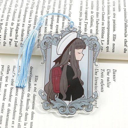 Kawaii Sweet Anime Card Cap tor Sakura Book Mark with Creberus Tassel Metal Bookmark for Women Girl Fans School Reading Supplies