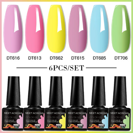 6pc Nail Gel Polish Set DIY Nail Art Semi Permanent UV LED Gel Kit For Nails Decoration Manicure Soak Off Painting Vernis Design