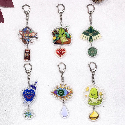 1/6Pcs Game Legend of Zelda Car Keychain Acrylic Keyrings Bag Charms Cute Backpack Pendant Funny Prop Decoration Friends Gifts