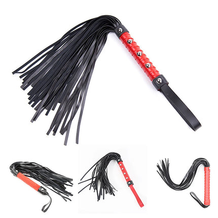 Racing Riding Crop Party Flogger Hand Cuffs Queen Black Horse Riding Whip High Quality Pu Leather Pimp Whip