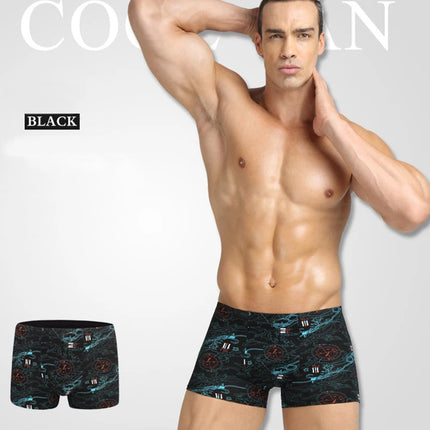 Mens Modal High Elasticity Boxer Shorts Print Underpants Sexy Boxers Bamboo Fiber Panties Male Underwears Plus Size 2XL-7XL