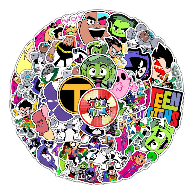 50pcs Teen Young Boy Titan Graffiti Sticker Skateboard Suitcase Guitar Kettle Deco Laptop Skin Waterproof Phone Case