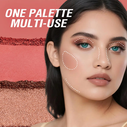3-in-1 blusher red plate, durable, natural, easy to apply, waterproof, smooth and matte texture to create a perfect makeup