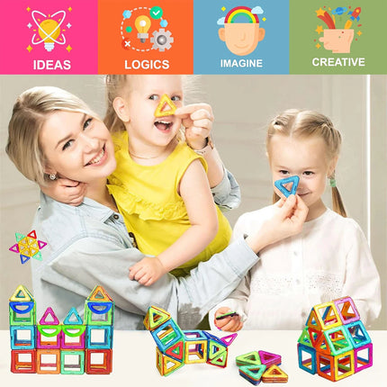 36/60/96PCS Magnetic Building Blocks Constructor Set 3D STEM Educational Toys For 3Years+ Old Kids Boys Girls Birthday Gifts