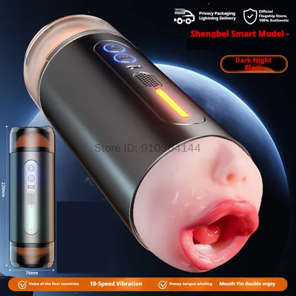 Deep Throat Realistic Oral Vagina Blowjob Heating Vibrating Sex Machine Automatic Masturbation Cup Male Masturbator 18+ Sex Toys