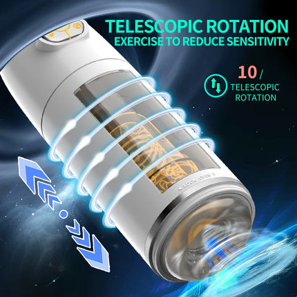 Automatic Male Masturbator APP Controlled Penis Pump with 10 Thrusting & Rotating Electric Pocket Pussy for Men Adult Sex Toys