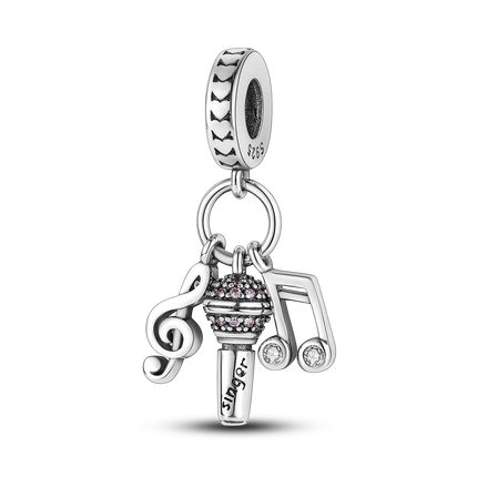 Inlaid Zircon Charm Beads 925 Sterling Silver Color Love Heart Snake Dangle Fit Original Bangle Bracelet Charms Pendant Jewelry