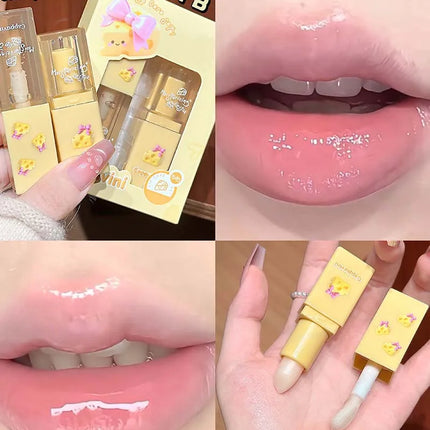 2Pcs Moisturizing Lip Balm & Lip Oil Set Deep Hydration Lip Care Kit Reduces Lip Lines Plumps Lips for Soft And Smooth Pout