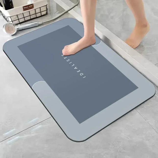 Tapis de bain en terre de diatomées Super absorbant Antidérapant Séchage rapide Tapis de sol doux pour salle de bain douche buanderie chambre cuisine VR