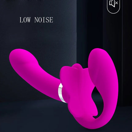 Strapless Strap-on Double-heads Vibrators Dildo for Women Vibrating Penis Lesbian Erotic Toys for Adult Sex Toys for Couples 18