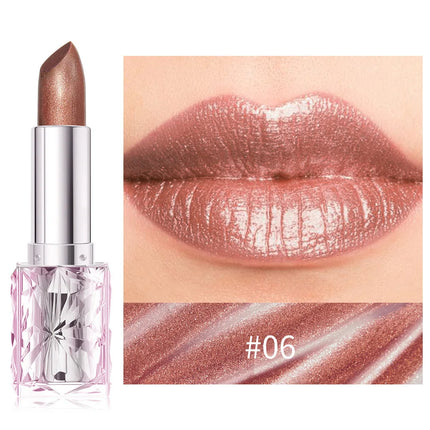 HUASURV Waterproof Shimmer Lipstick: Pearlescent Fine Glitter Long Lasting Lip Gloss New Arrival for Smooth Shiny Lip Makeup