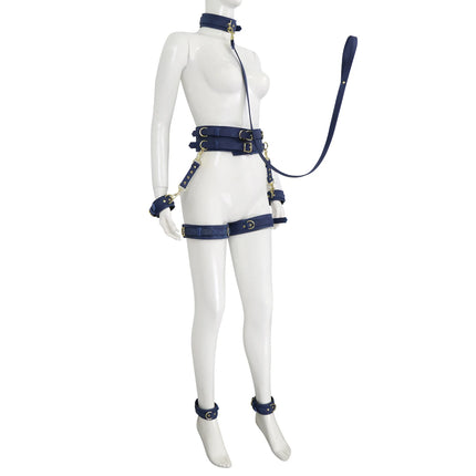 Puppy play SM Bondage Kit Collar, Waistband, Wrist cuffs, Ankle brace, Thigh cuff,  Adult Games Restraints Handcuffs Sex Toys