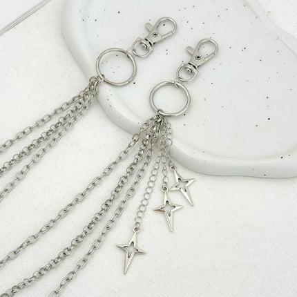 Hot Sale FashionSalircon Punk Multilayer Metal Star Pendant Pant Chain Hip Hop Waist keychain Jeans Chain Women Trendy Jewelry A