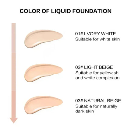 Liquid foundation - Oil-control & long-lasting matte finish, water-resistant, even out skin tone - Perfect natural Korean makeup