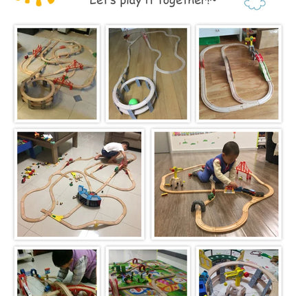 Wooden Track Accessories Beech Wood Railway Train Track Bridge Connector Toys Fit Thomas Wooden Train For Children Birthday Gift