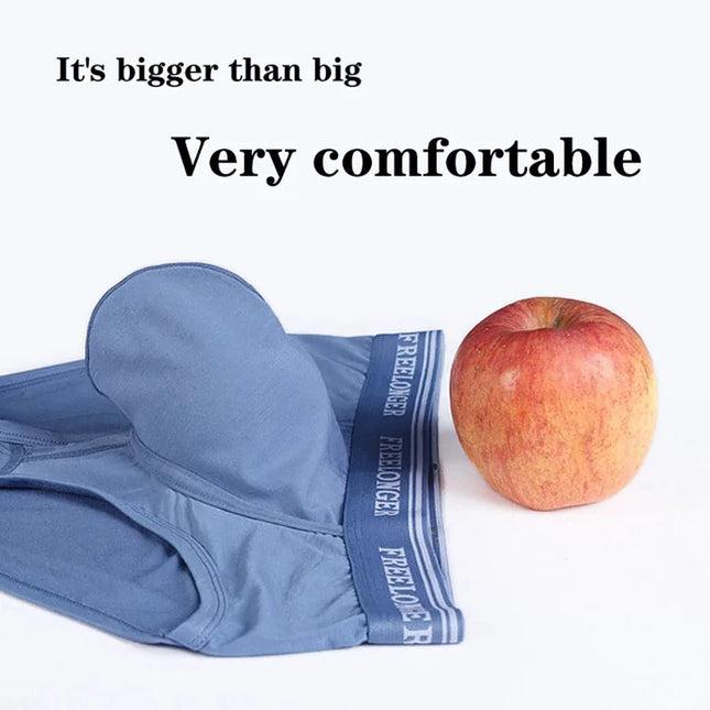 Large Pouch Men's Panties U Convex Front Pocket Flat Foot Triangle Sexy Shorts Fashionable Underwear for Men
